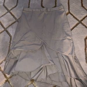 Ruffle Front Khaki Skirt